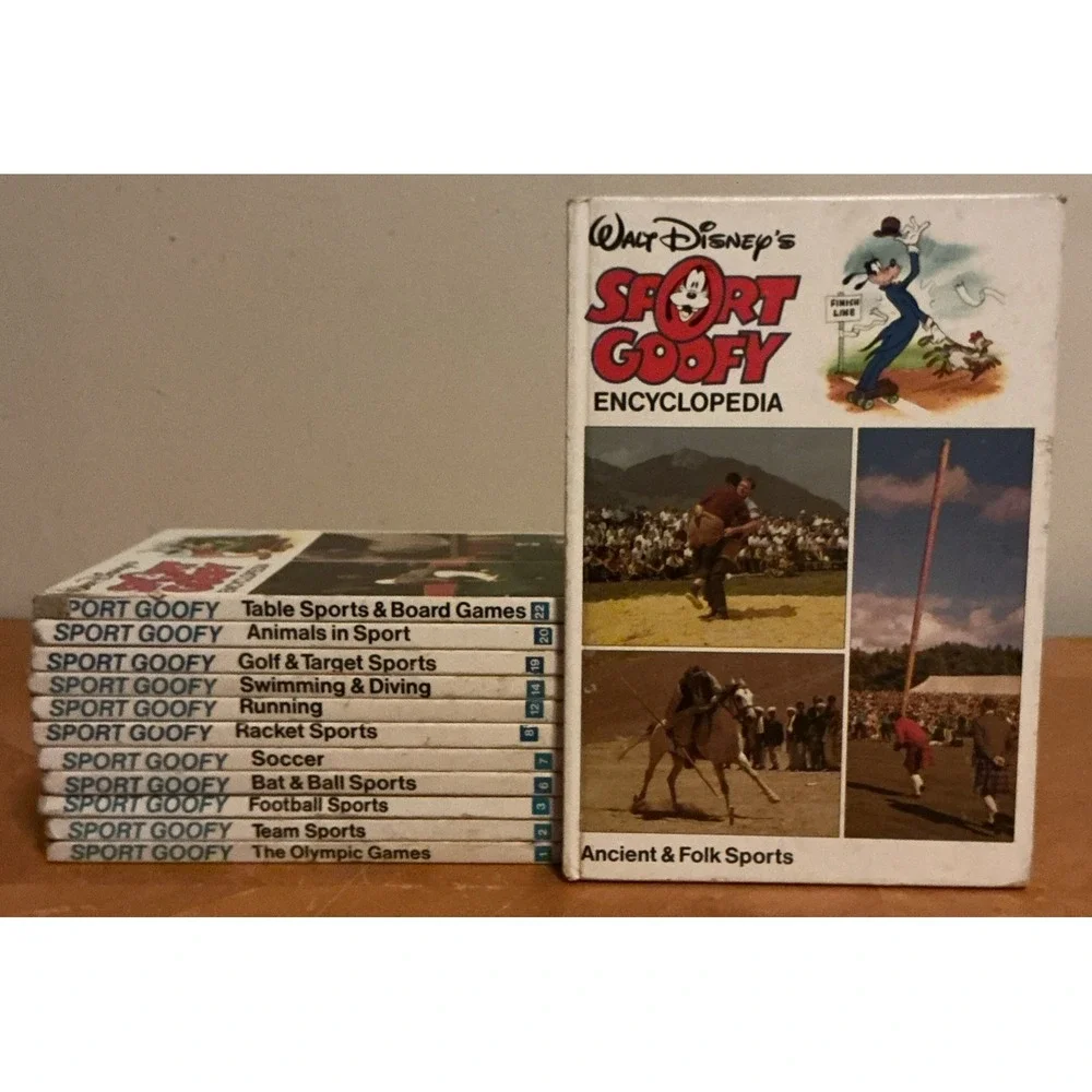 Lot of 12 Walt Disney Sport Goofy Encyclopedia Hardcover Vintage Illustrated